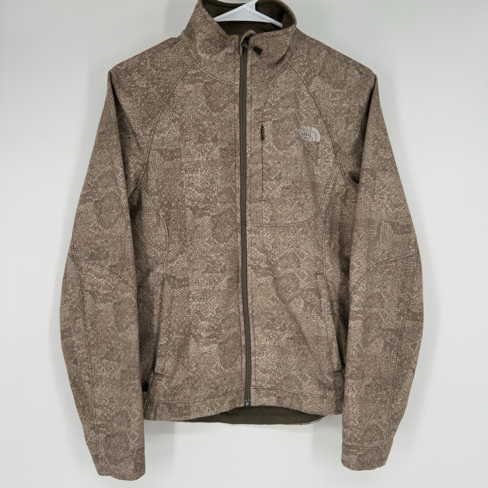 The North Face Womens Small Brown Herringbone Apex Bionic Softshell Jacket